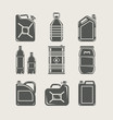 plastic and metallic can set icon vector illustration