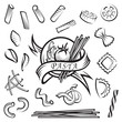 set of various pasta elements
