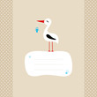 Tall Stork Blue Pacifier Speech Bubble Beige