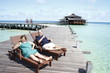 Young couple in tropical island