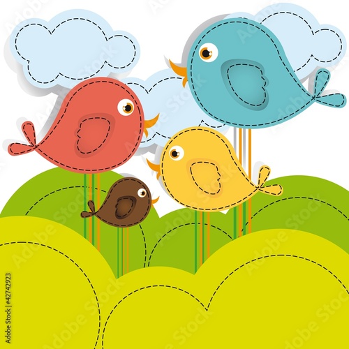 Vector: Color illustrations of birds Color illustrations of birds
