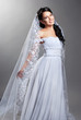 Foto: beautiful bride is standing in wedding dress beautiful bride is standing in wedding dress