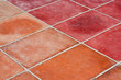Foto: Perspective of Square red tiles floor Perspective of Square red tiles floor