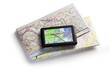 Road map and navigator on white
