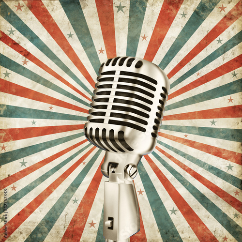 Illustration: vintage microphone vintage microphone