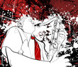 saxophonist on a grunge background