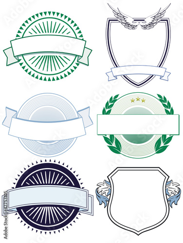 Vektor: 6 Schilder und Wappen 6 Schilder und Wappen