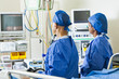 Surgery room with surgeon and nurses