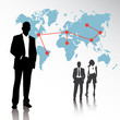 Vector: business team background with globe graph business team background with globe graph