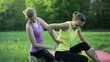 Video: Woman experiencing backache after exercise, tracking shot Woman experiencing backache after exercise, tracking shot