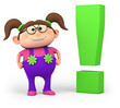 girl with exclamation mark