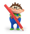 boy holding pencil