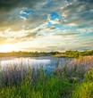 beautiful lake at the evening