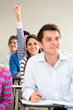 Student participating in class