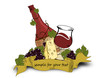 Wein , Glas und Käse Illustration