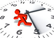 Figur & Uhr: Von der Zeit gejagt