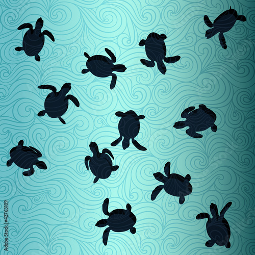 Vector: Baby Sea Turtles Baby Sea Turtles