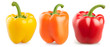 fresh pepper vegetables isolated on white background