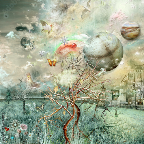Ilustración: Delightful view. Delightful view.