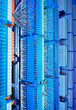 network server room routers and fiber optical cables