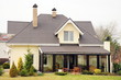 A new home with a garden in a rural area