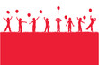 children playing with balloons