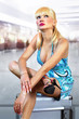girl waits flight