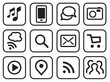 Vector iconset mobile communication lineart