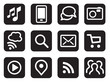 Vektor: Vector iconset mobile communication black Vector iconset mobile communication black