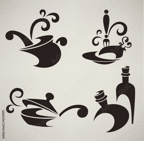 ベクター: vector collection of cooking equipment and food点 vector collection of cooking equipment and food