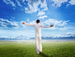 Enjoying pure freedom | Man on a meadow