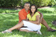 African American Woman & Man Couple Outside