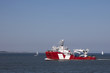 supply ship leaving the harbour