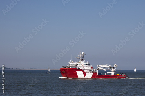 Photo: supply ship leaving the harbour supply ship leaving the harbour