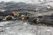 earth moving equipment in an open cast mine