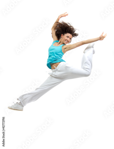 Photo: Dancer girl jumping and dancing Dancer girl jumping and dancing