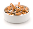 Ashtray full of smoked cigarettes
