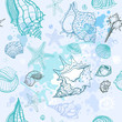 Sea background. Hand drawn vector illustration