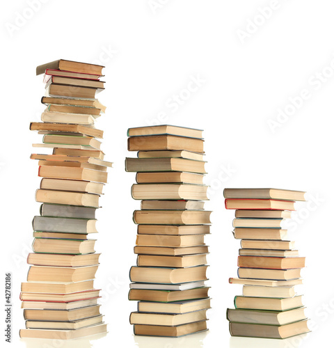 Photo: old books isolated on white old books isolated on white