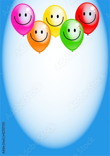 Illustration: Birthday Party Balloon Border Birthday Party Balloon Border