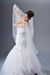 Bride in wedding dress in studio shooting
