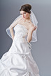 Bride in wedding dress in studio shooting