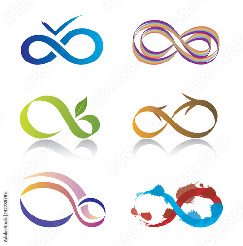 Vector: Ensemble d'Icones Symbole Infini Ensemble d'Icones Symbole Infini