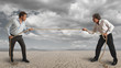 Businessman and pull the rope