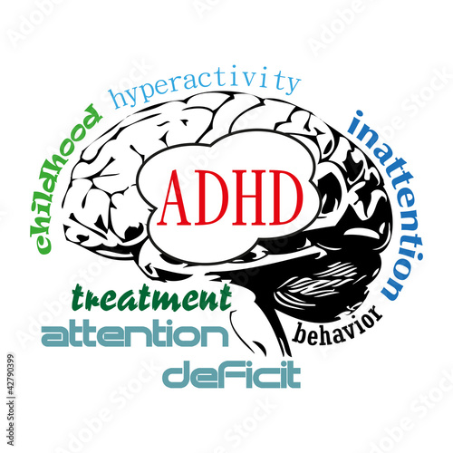 Vektor: ADHD brain concept ADHD brain concept