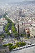 Photo: Aerial view of La Rambla near the waterfront with Columbus statue in Barcelona, Spain Aerial view of La Rambla near the waterfront with Columbus statue in Barcelona, Spain