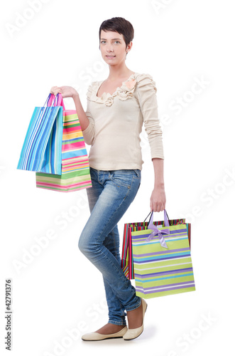 Photo: Girl after the shopping spree Girl after the shopping spree