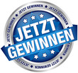 Button Banner "Jetzt gewinnen" blau/silber