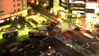The busy cross over point. Miniature timelapse.