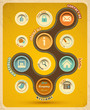 Retro web design template. Vector Illustration.